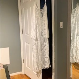 Flowy all white lace swim suit cover up